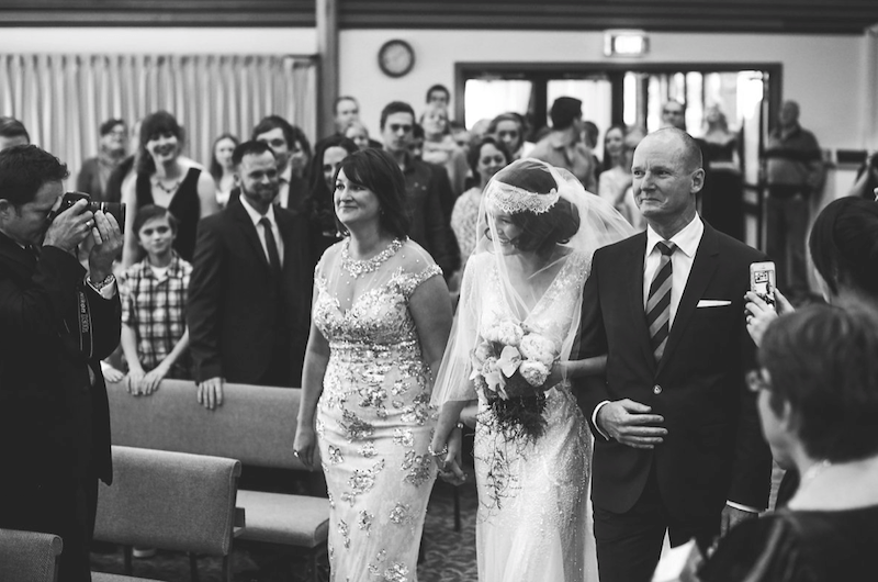 bride walking down aisle