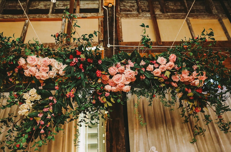 wedding flower installation