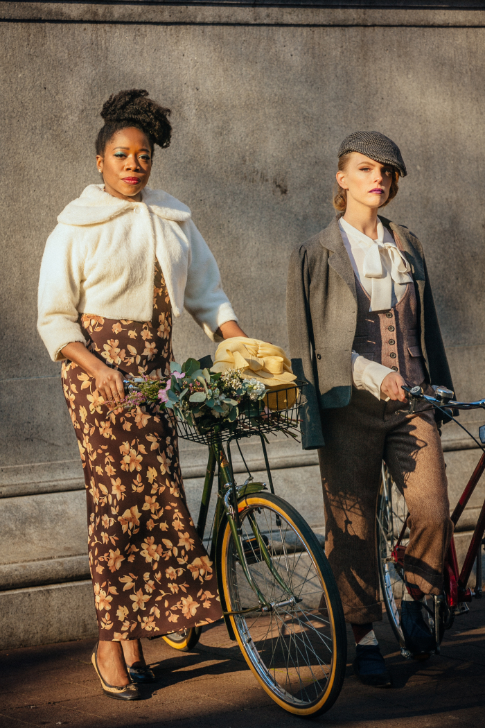 pageboy vintage style with antique bikes