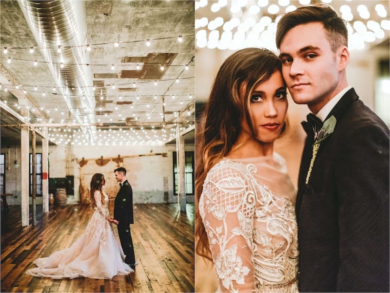 bride and groom dancing