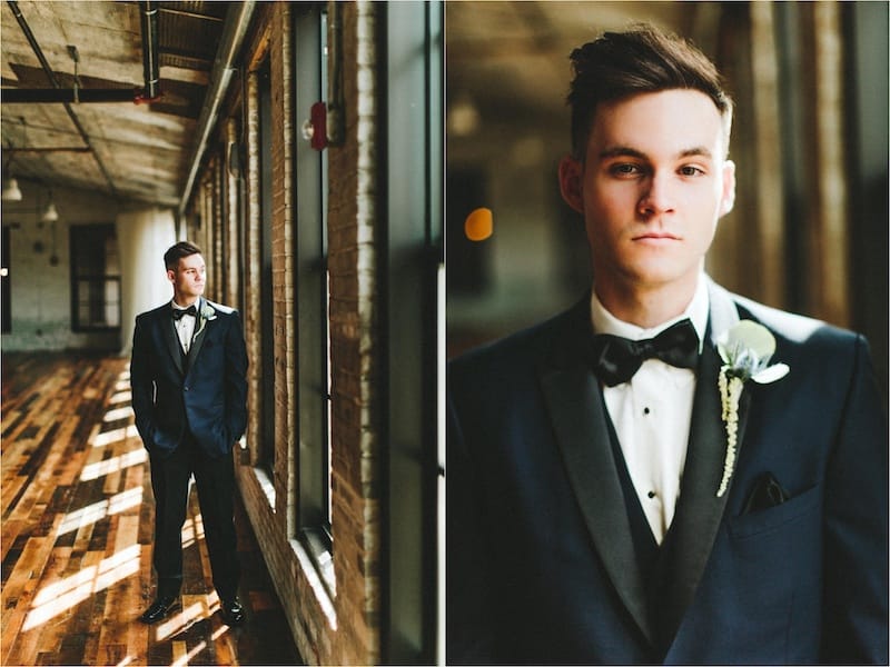 groom in two toned tux 