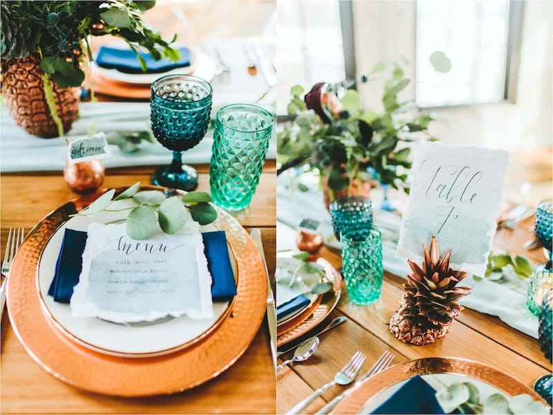 vintage chic wedding table setting