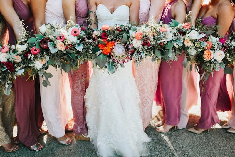 Edgy Shabby Chic Wedding wildflower bouquets