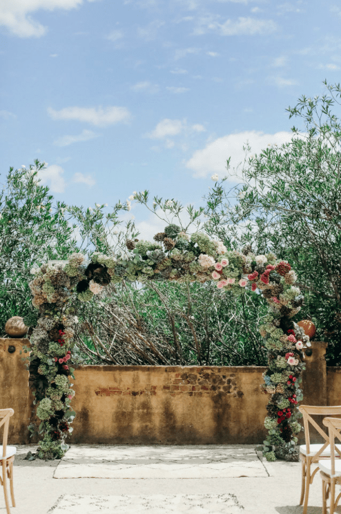 French Estate Formal Wedding floral arch altar