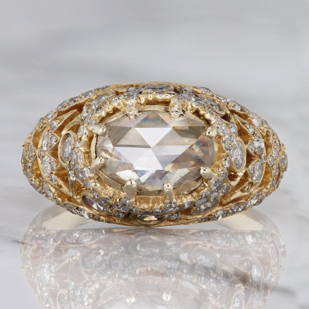 Vintage engagement rings victorian rose cut diamond