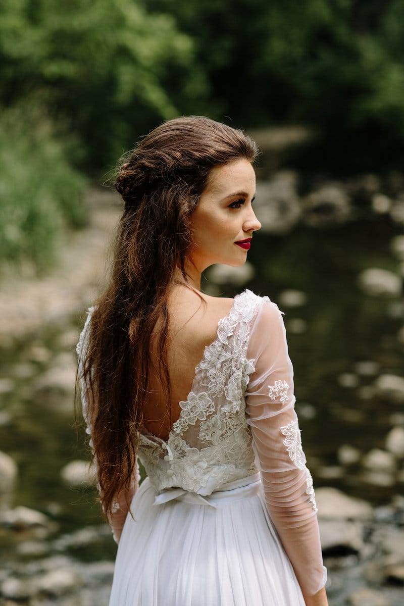 vintage forest styled shoot half-up do