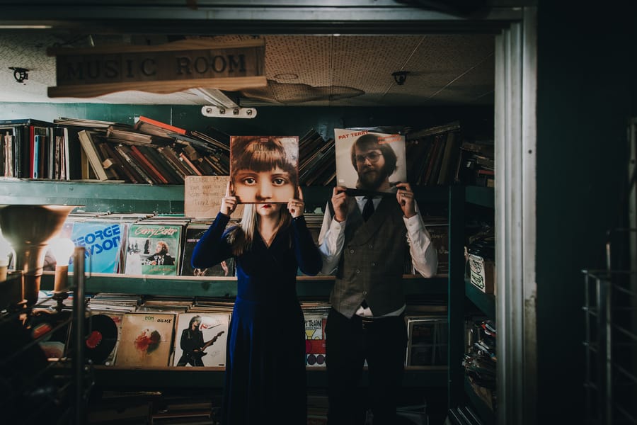 moody-antique-store-engagement-shoot-record-store