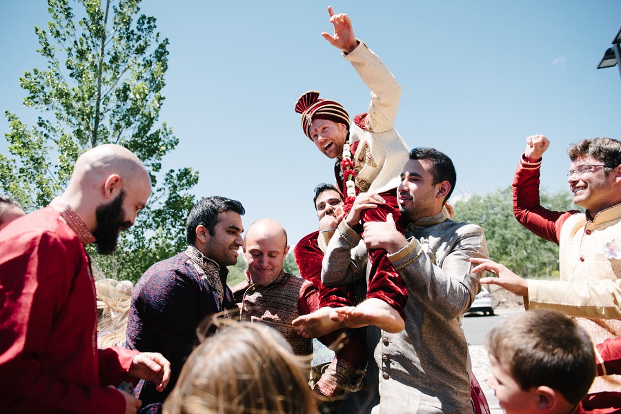 formal-indian-fusion-wedding-groom-processional