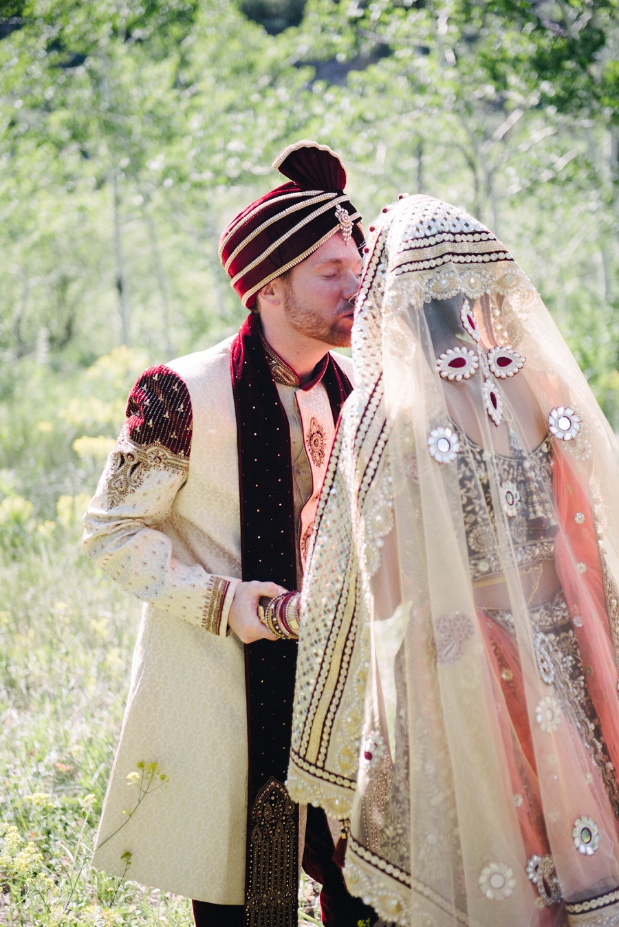 formal-indian-fusion-wedding-kiss