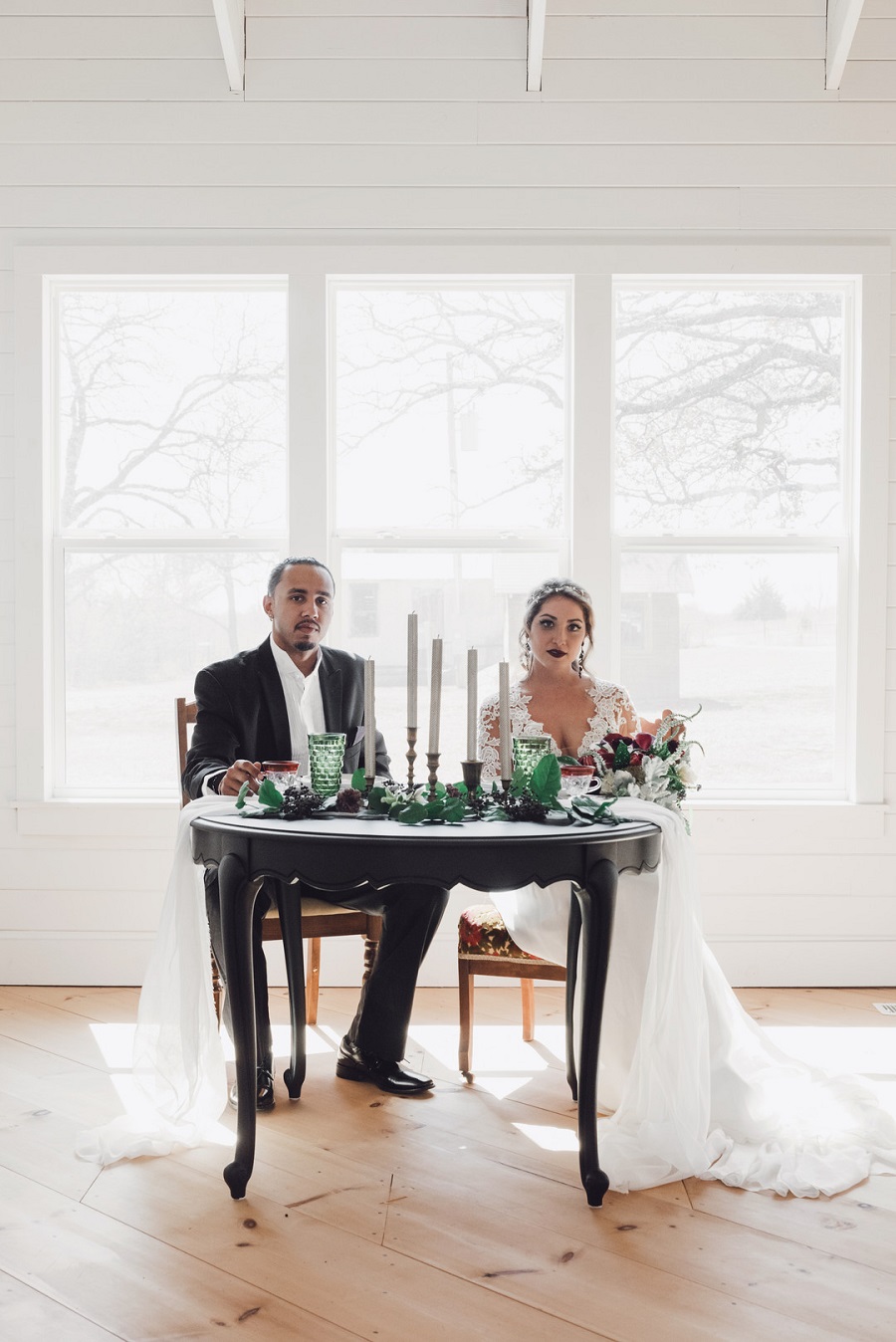 moody-and-romantic-vintage-wedding-sweethearts-table