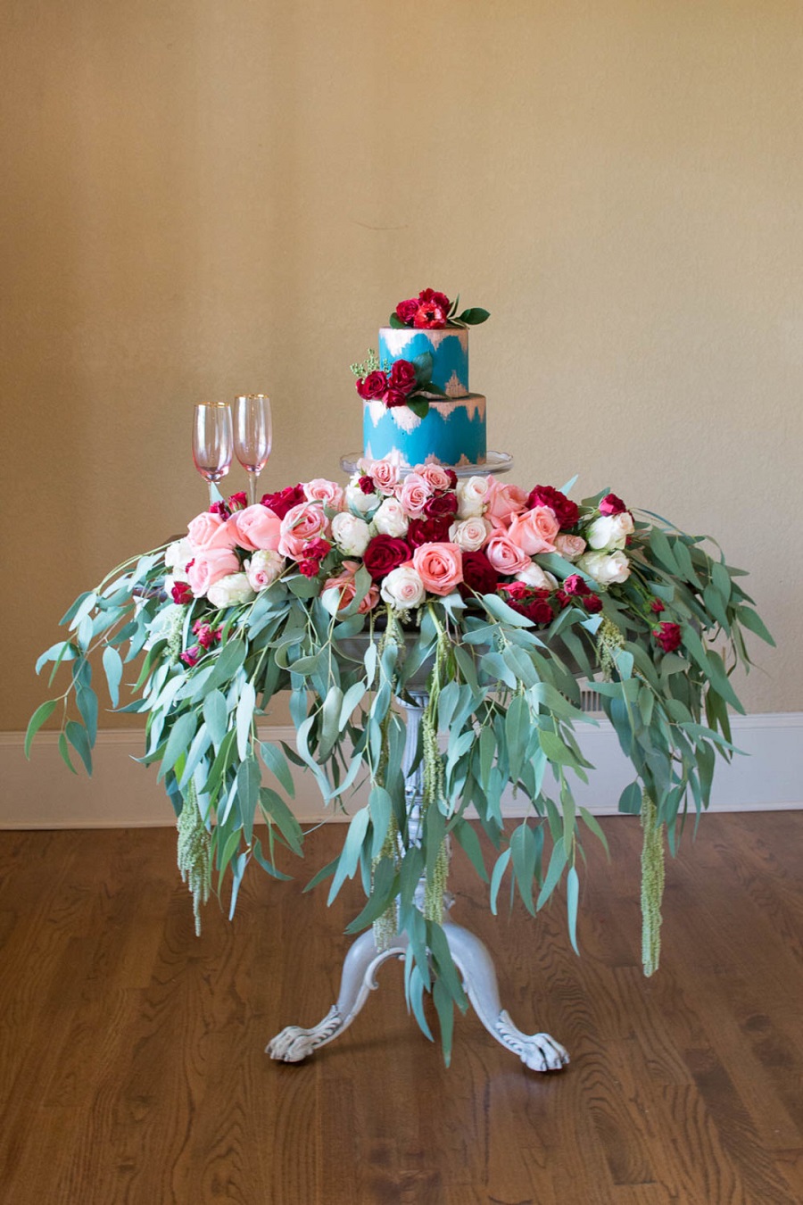 vibrant-and-bold-bohemian-styled-wedding-cake-table