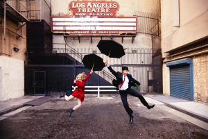 Singing in the rain inspired engagement shoot