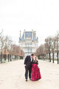 Wedding Anniversary Shoot in Paris couple with historic building