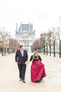 Wedding Anniversary Shoot in Paris couple with historic building