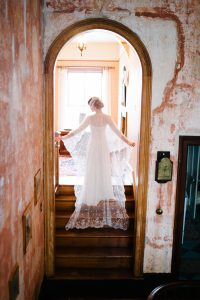 1940s Inspired Countryside Wedding bride before ceremony