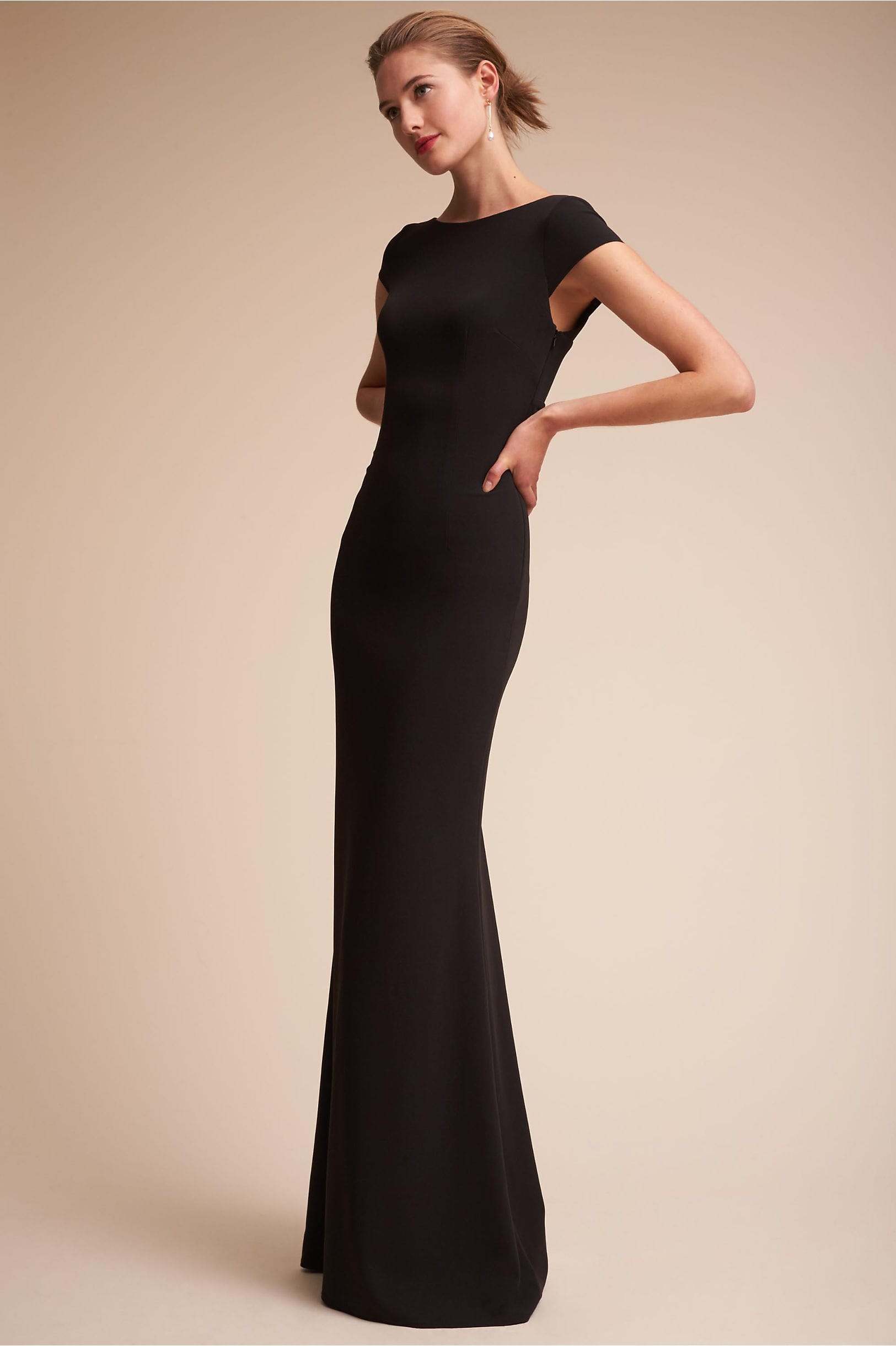 BHLDN Katie May Madison Dress Black Evening Bridal Size 6 New 