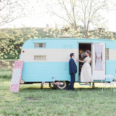 Mid-century Inspired Wedding in a Vintage Camper