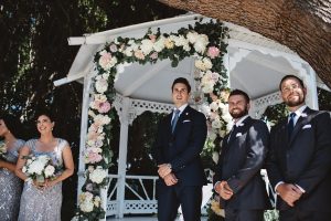 english-garden-fairytale-wedding-groom-reaction