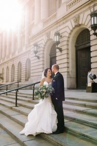 romantic-floral-filled-wedding-at-city-hall-couple